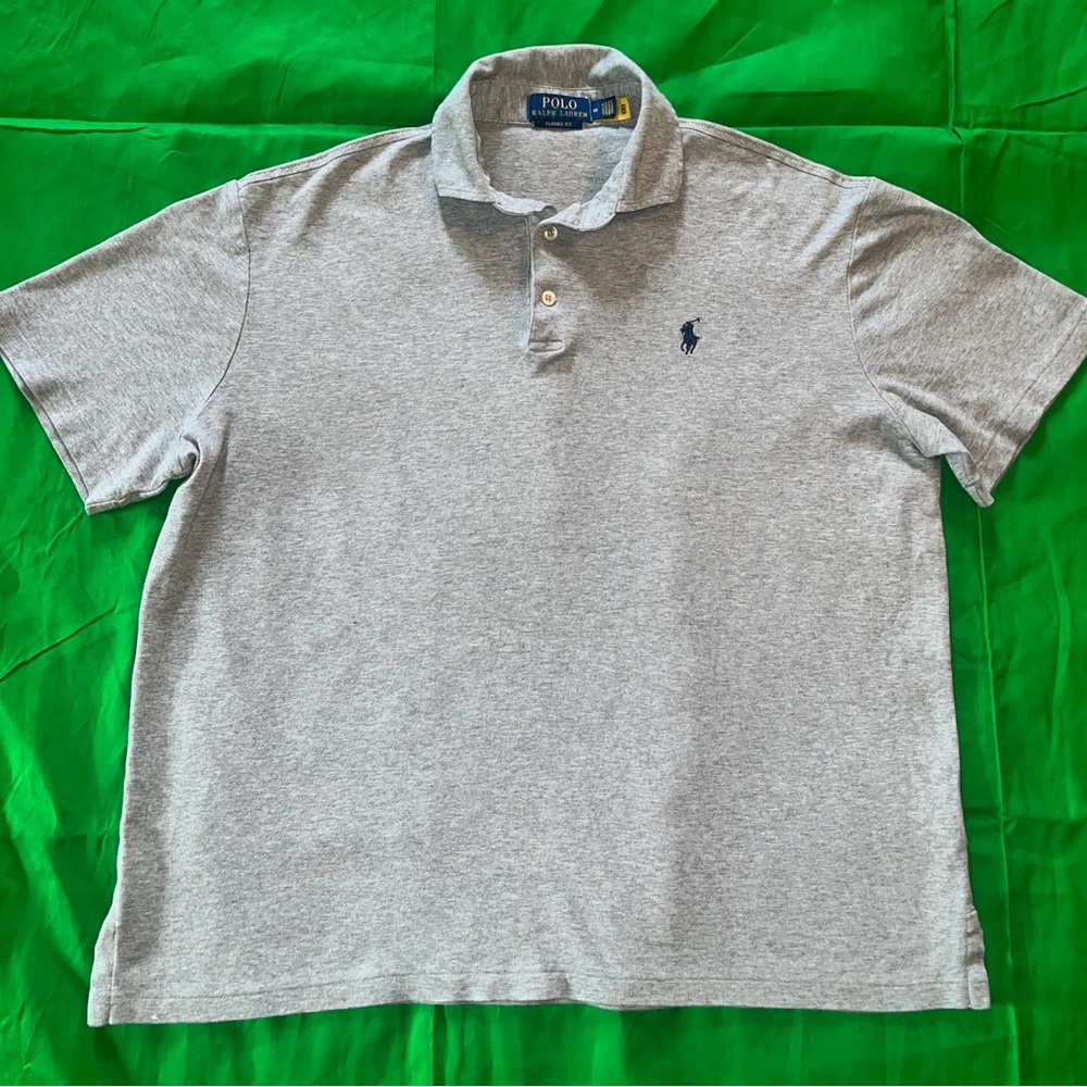 Polo by Ralph Lauren Light Gray Polo Shirt Size M